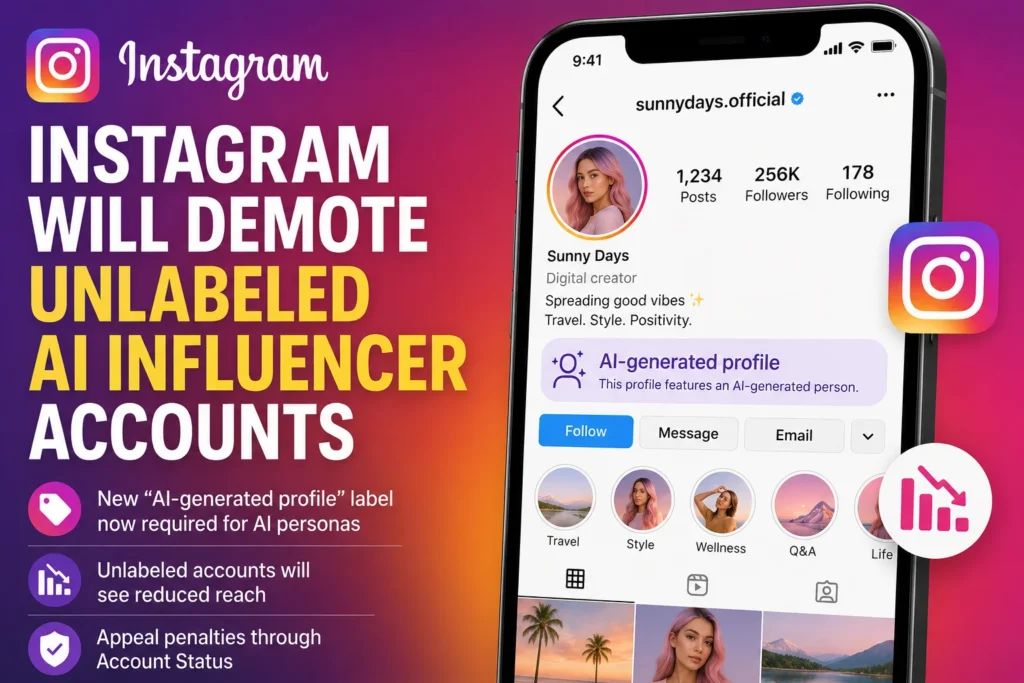 Instagram introduces AI-generated profile label to identify fake AI influencer accounts